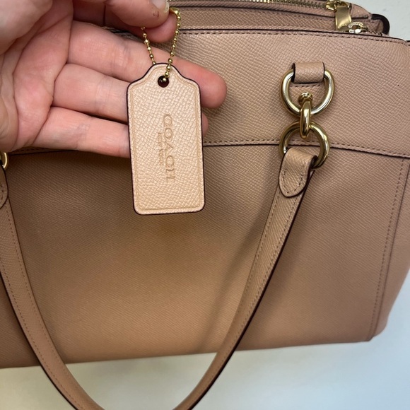 Coach Crossgrain Large Leather Brooke Carryall Bag Nude Pink - Picture 15 of 16